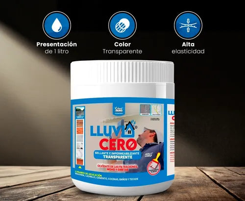 Lluvia Cero elimina goteras, humedad y moho. Sella y protege rápido y por más tiempo. 550 ml.